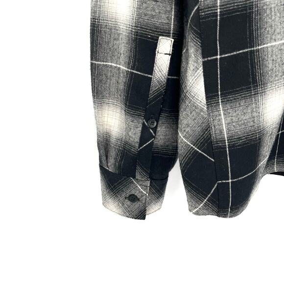 Icebreaker men’s merino wool black and white plaid flannel shirt - Picture 4 of 12